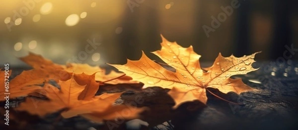 Obraz Beautiful autumn leaves on blurred background