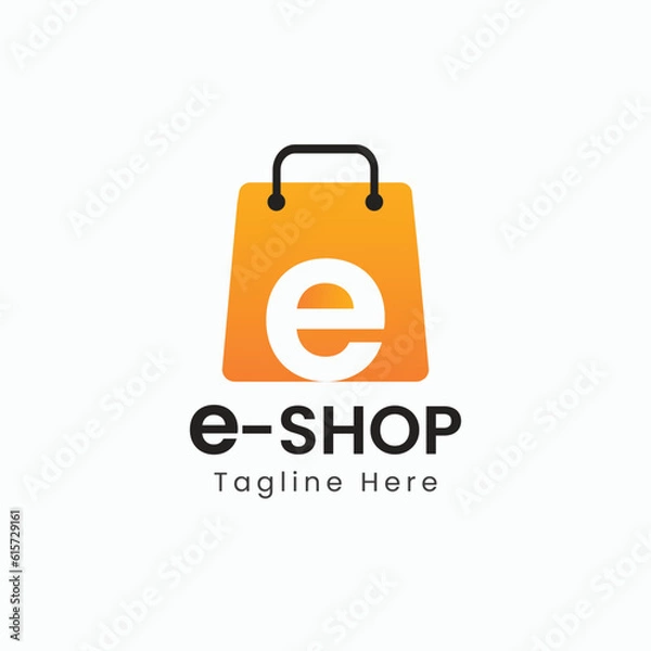 Obraz E-Shop logo design vector template for online shop logo concept 