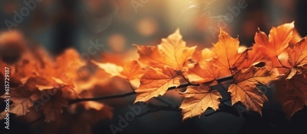 Obraz Beautiful autumn leaves on blurred background