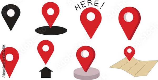 Obraz location icons set