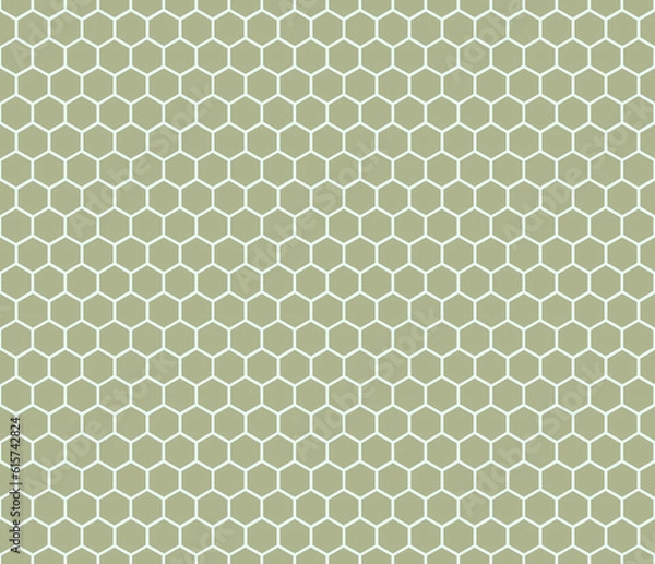 Obraz Seamless green honeycomb pattern. Endless honey comb hexagon pattern.