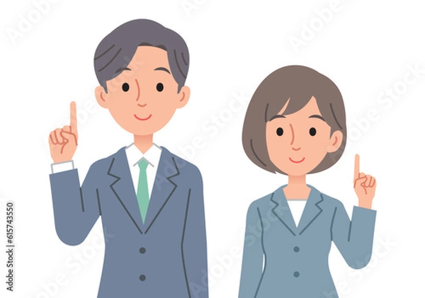 Fototapeta 指差しで説明をするビジネスパーソン男女