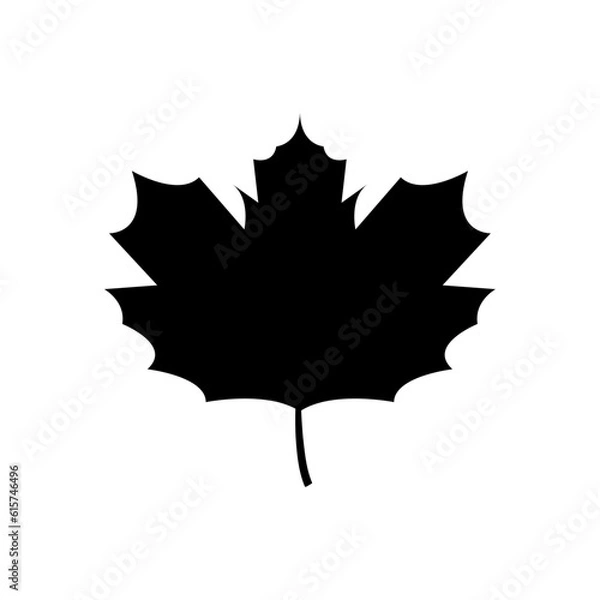 Fototapeta Black tree leaf vector illustration isolated on transparent background
