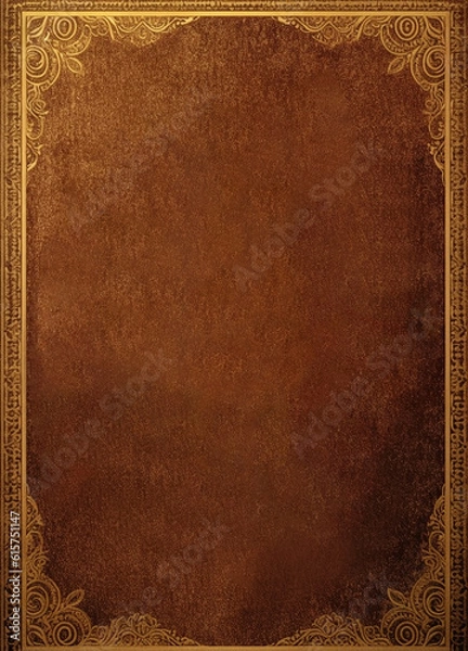 Fototapeta Ornate Gold Book Cover Design 5x7 inches Created with Generative AI Tools
