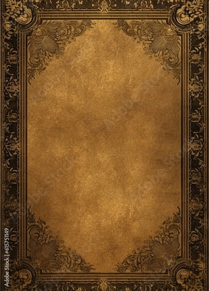 Fototapeta Ornate Gold Book Cover Design 5x7 inches Created with Generative AI Tools