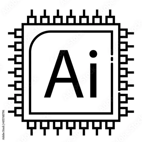 Fototapeta Microprocessor chip icon.