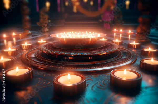 Fototapeta Happy Diwali, festival of light - Generative AI