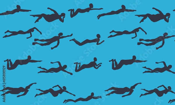 Obraz Swimmers silhouettes