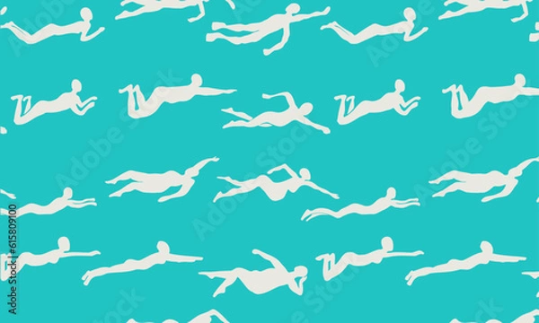 Obraz Swimmers silhouettes