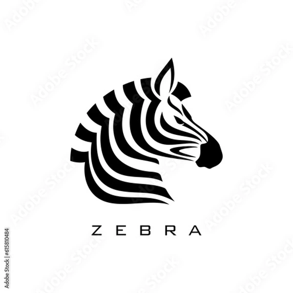 Obraz Vector Zebra Head logo on white background vector illustration