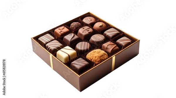 Fototapeta Chocolate box isolated on transparent background png