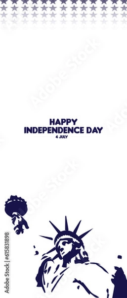 Fototapeta upright banner of the anniversary of the independence of the united states, 4th of july, with american flag background elements