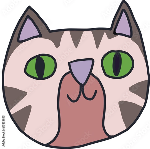 Fototapeta cat smiling gray pink