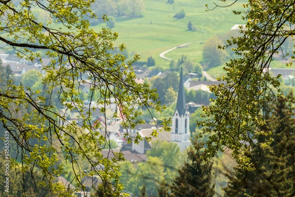 Fototapeta Blick auf Hellenthal im Sommer

