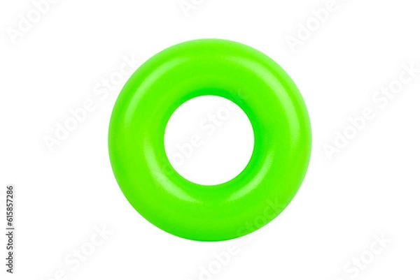 Fototapeta green circle, inflatable swimming ring isolated from background