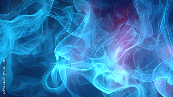 Fototapeta Abstract blue smoke background with purple light in the background which is generated by AI. Generative AI.  Generative AI illustration.