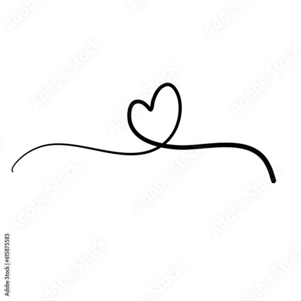 Obraz Squiggly Line Heart Element