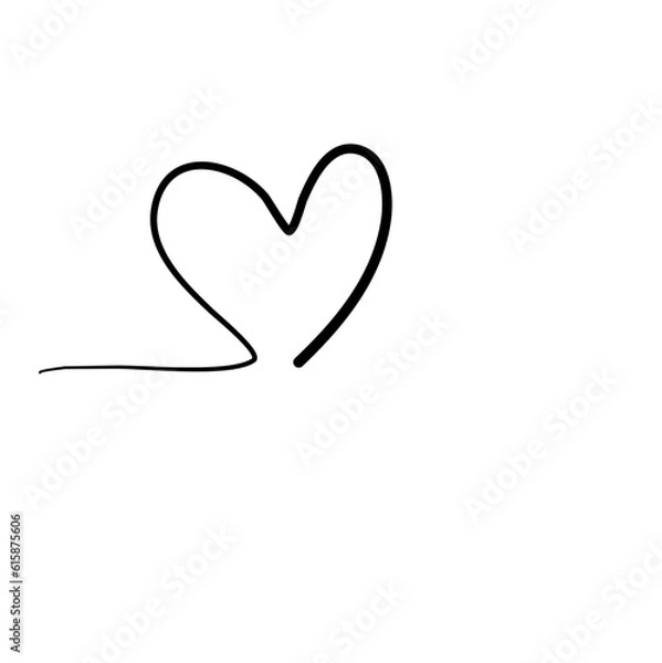 Fototapeta Squiggly Line Heart Element