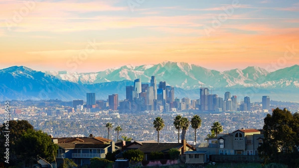 Obraz Los Angeles panorama view sunset