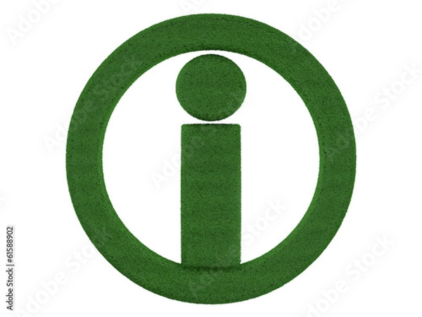 Obraz Grass Information Symbol isolated on white background