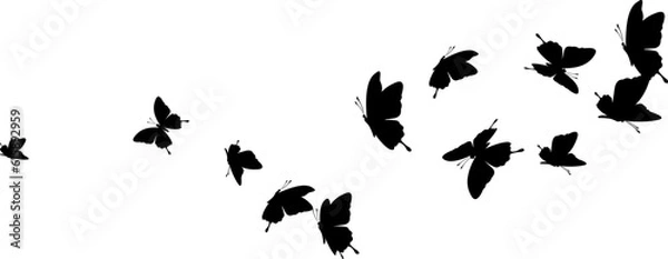 Obraz Flying butterflies. Vector decoration element.