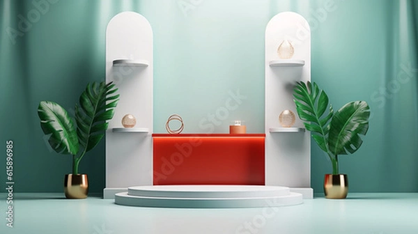 Obraz Empty podium for product exhibition generative ai