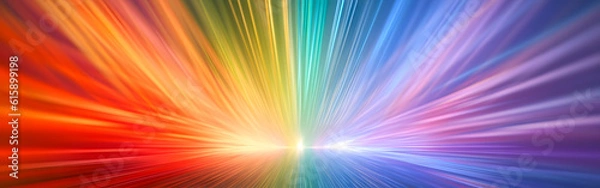Fototapeta Beautiful futuristic and modern multicolor room with natural sunbeam lighting for product presentation. generated AI