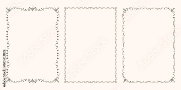 Obraz Set of vector frames with swirls