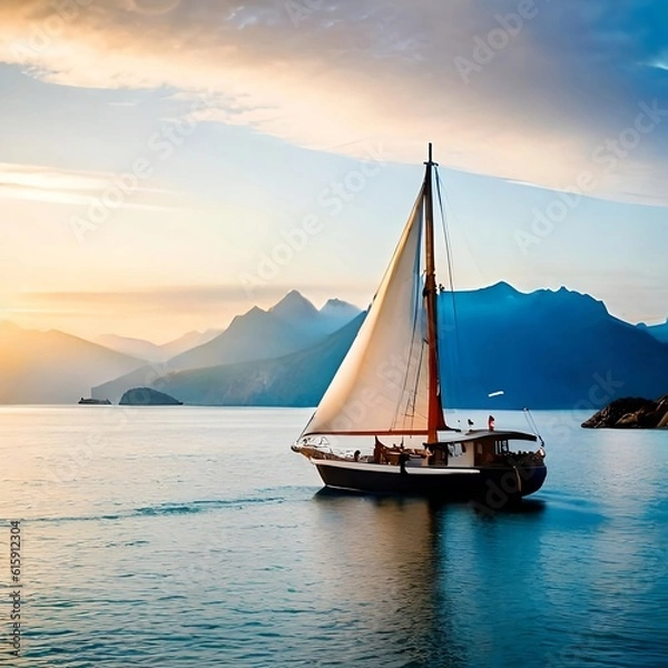 Obraz sailboat at sunset
