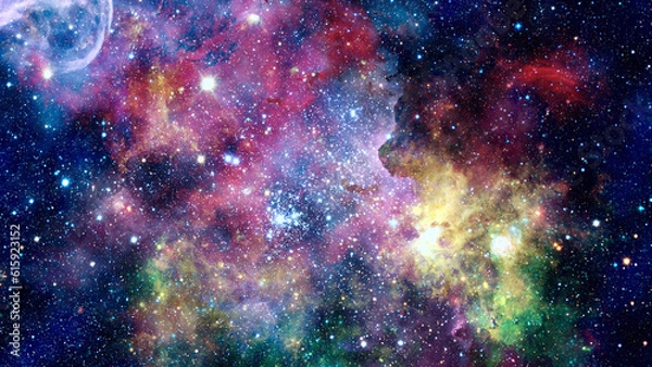 Fototapeta Colorful nebulas, galaxies and stars in deep space. Elements of this image furnished by NASA.
