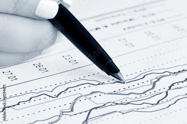 Fototapeta Financial graphs analysis