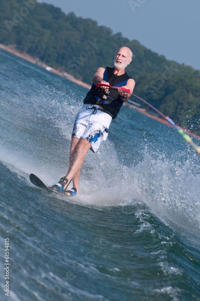 Fototapeta Waterskiing senior