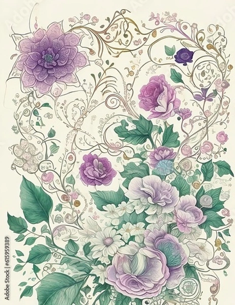 Fototapeta background with flowers generative AI 