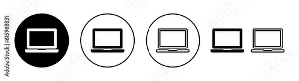 Fototapeta Laptop icon set for web and mobile app. computer sign and symbol