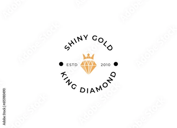 Fototapeta Gold diamond logo design. Luxury brand jewelry logo