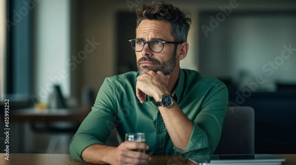 Obraz A man with serious expression