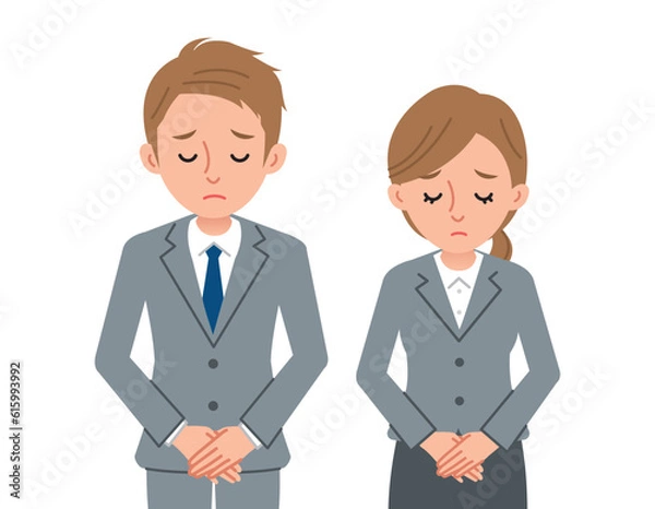 Fototapeta お詫びをするビジネスパーソン（男女）