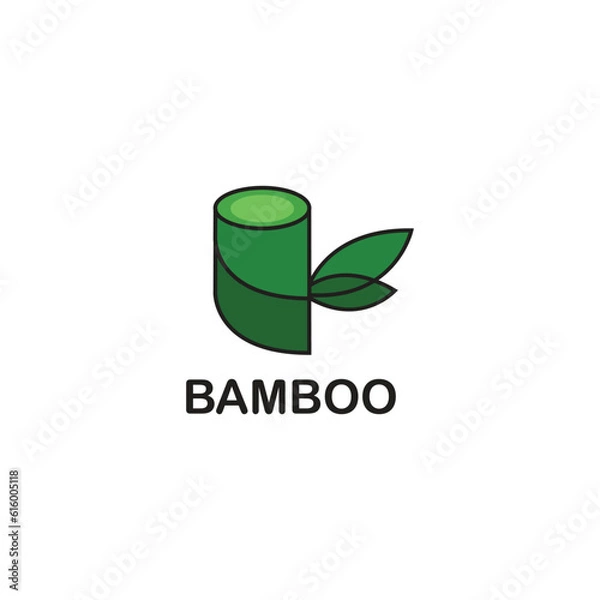 Fototapeta Bamboo logo template simple vector