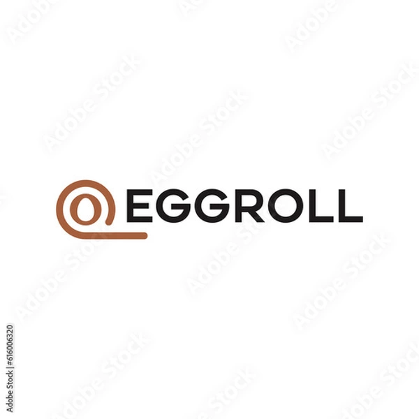 Fototapeta egg roll logo with simple design concept and hidden egg vector design