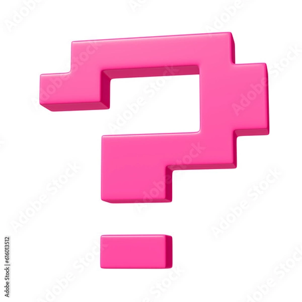 Obraz Pixel 3d Question mark