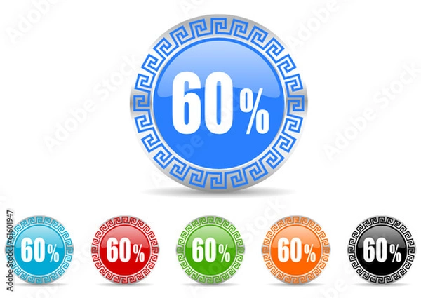 Obraz 60 percent icon vector set