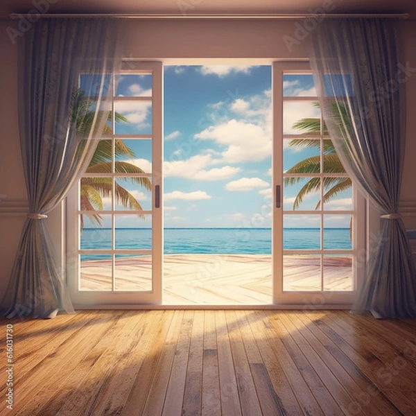 Fototapeta beach view, inside house