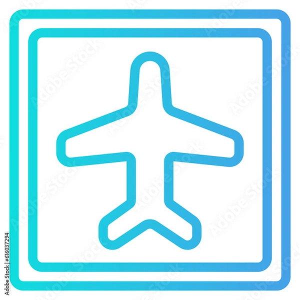 Fototapeta Airport icon in gradient line style, use for website mobile app presentation