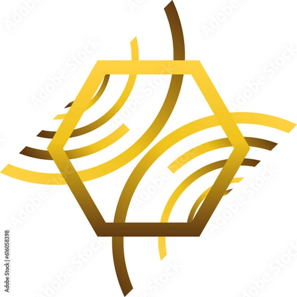 Fototapeta abstract gold hexagonal ornament design element