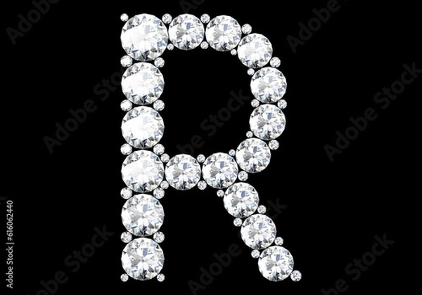 Fototapeta Diamond letters with gemstones (high resolution 3D image)