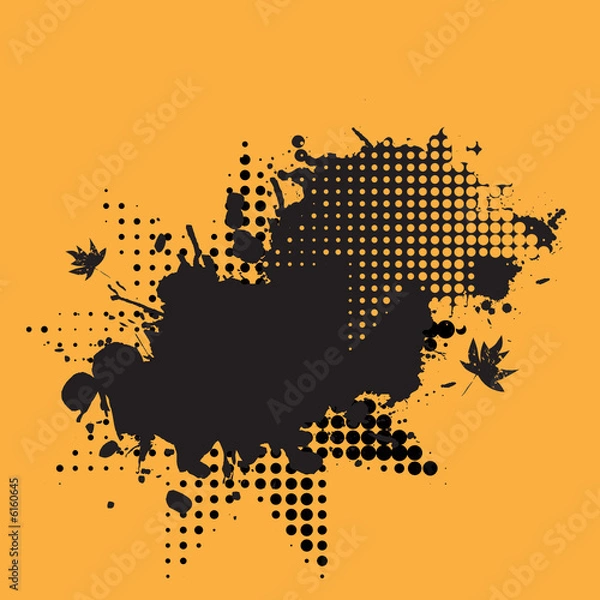 Obraz Halftone ink splat grunge background for text.