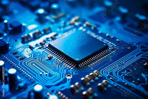 Fototapeta Computer micro chip with motherboard technology