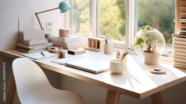 Fototapeta office interior, AI-generated