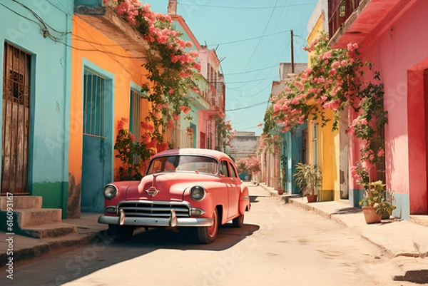 Obraz old car in the street