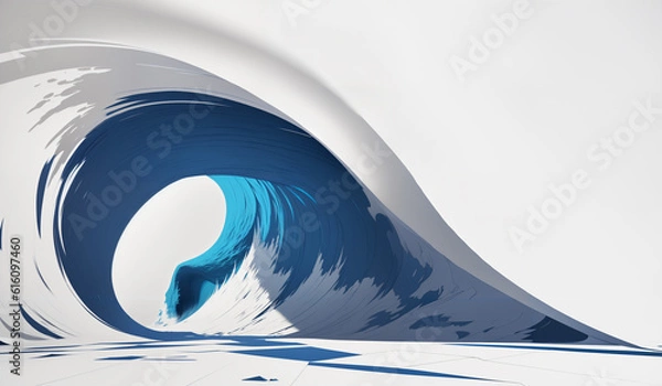Obraz Abstract blue ocean wave